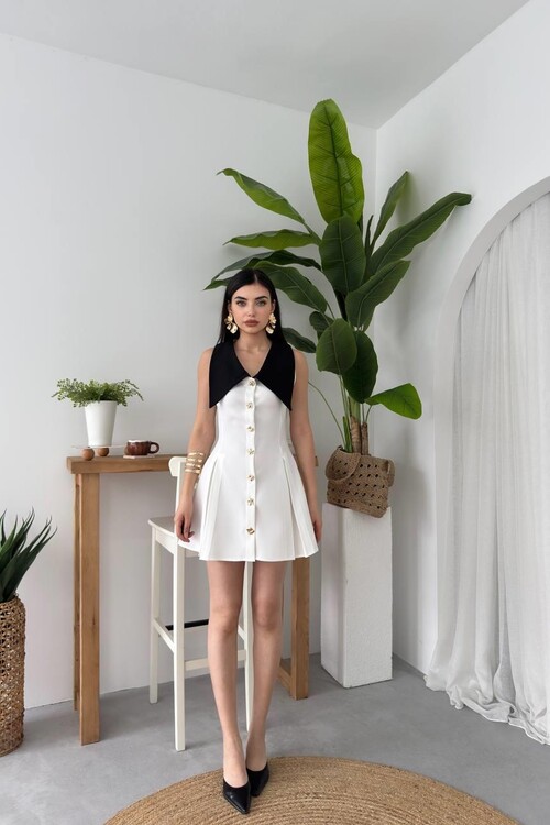 Ness Düğmeli Elbise