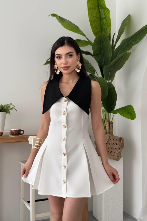 Ness Düğmeli Elbise