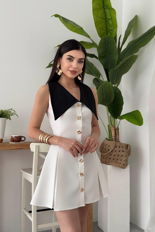 Ness Düğmeli Elbise