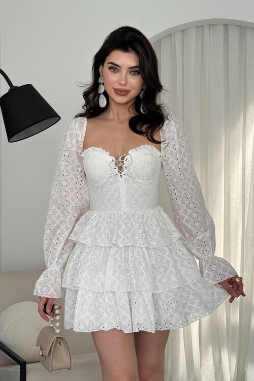 Oxfo Göğüs Bağlamalı Elbise