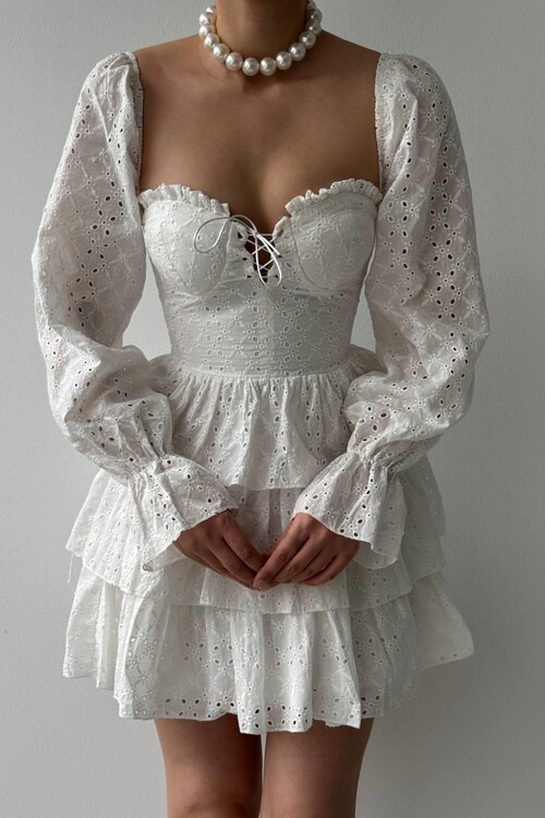 Oxfo Göğüs Bağlamalı Elbise