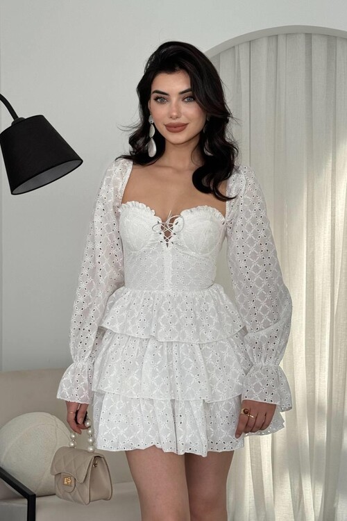 Oxfo Göğüs Bağlamalı Elbise