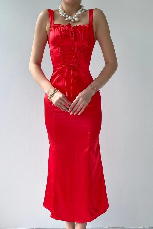 PAG İP ASKILI ELBİSE