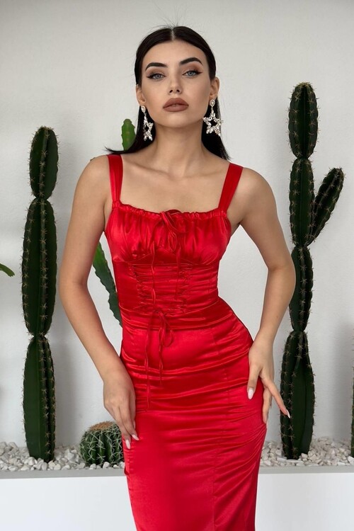 PAG İP ASKILI ELBİSE