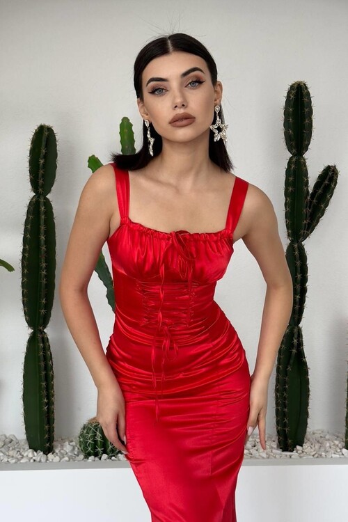 PAG İP ASKILI ELBİSE