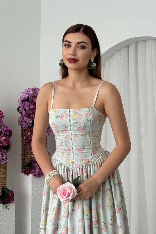 Pars İp Askılı Elbise