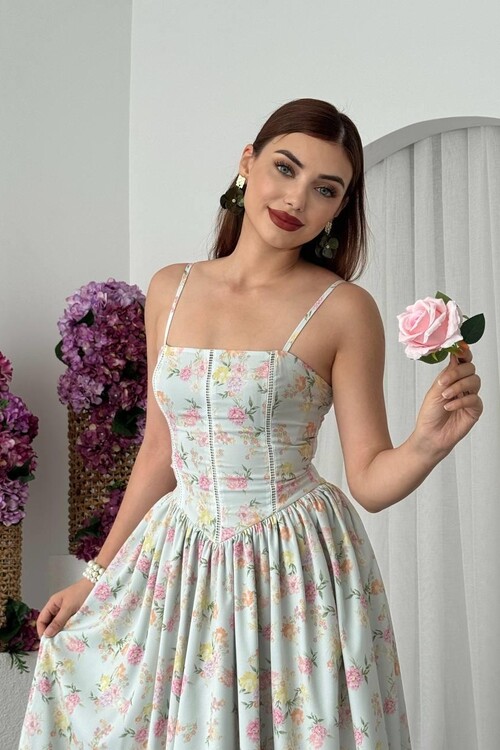 Pars İp Askılı Elbise