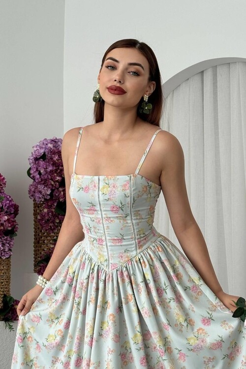 Pars İp Askılı Elbise