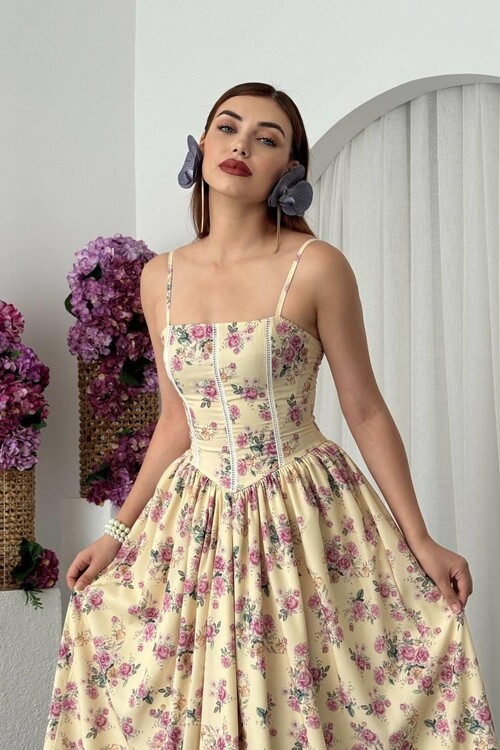 Pars İp Askılı Elbise