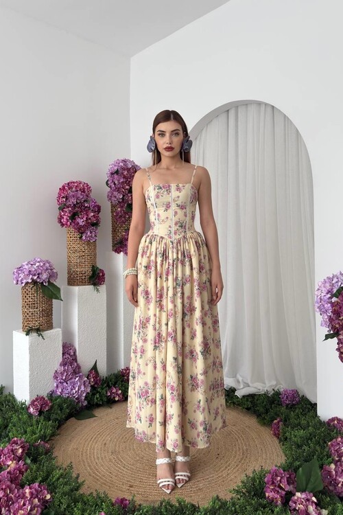 Pars İp Askılı Elbise