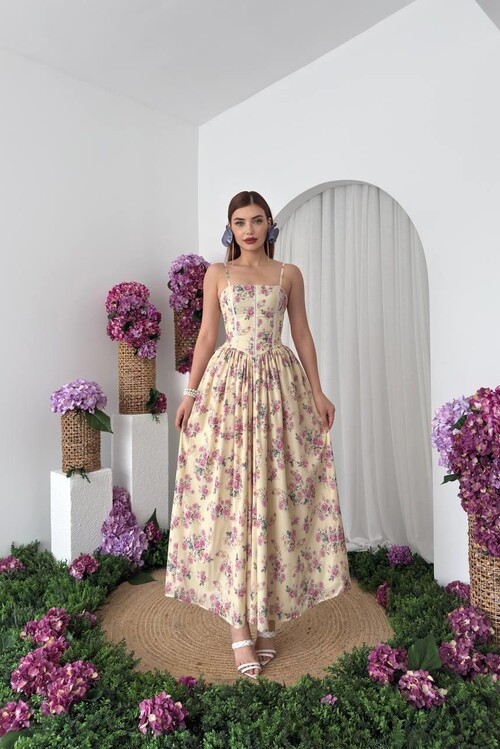 Pars İp Askılı Elbise