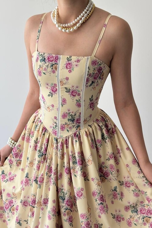 Pars İp Askılı Elbise