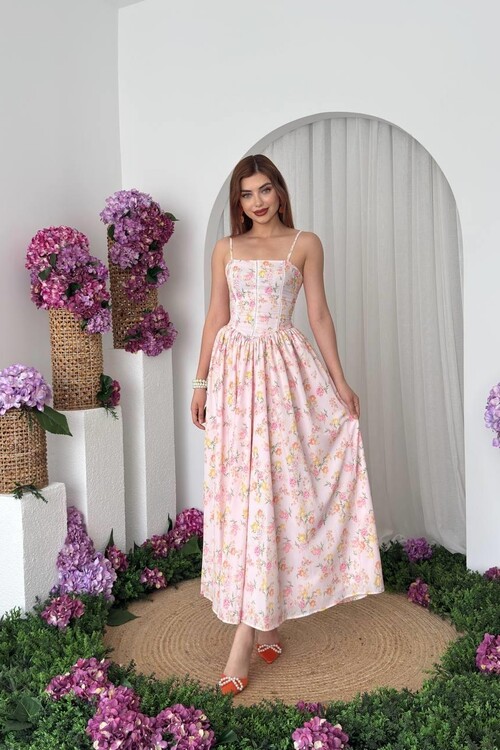 Pars İp Askılı Elbise