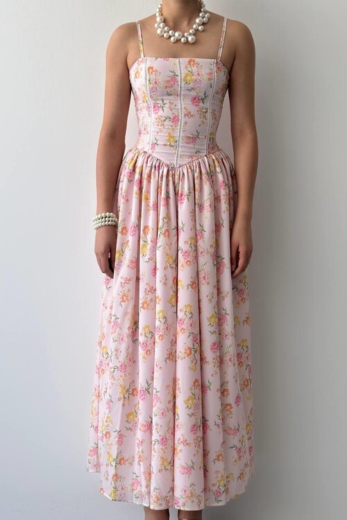 Pars İp Askılı Elbise