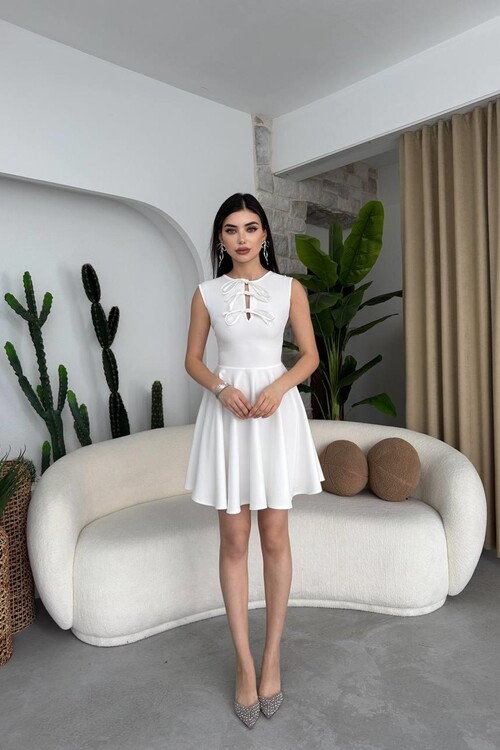 Perp Bow Detailed Dress