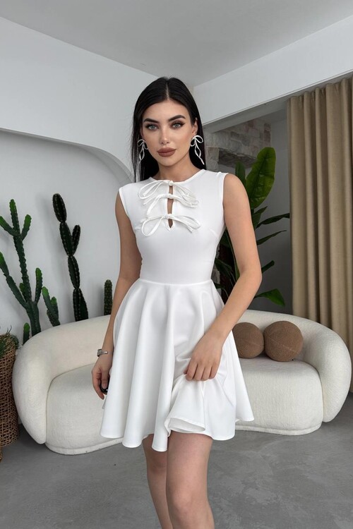 Perp Bow Detailed Dress