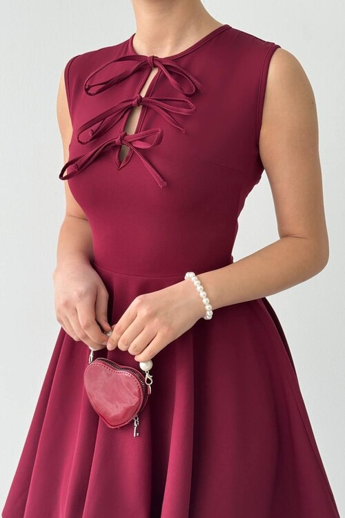 Perp Bow Detailed Dress