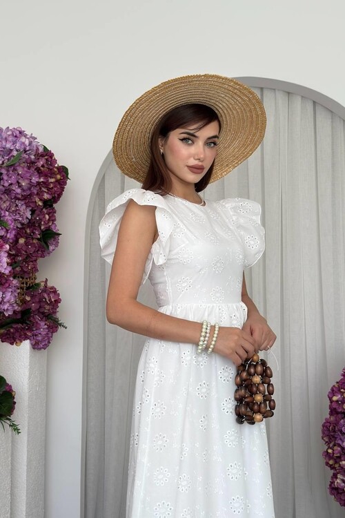 Pol Fırfırlı Elbise