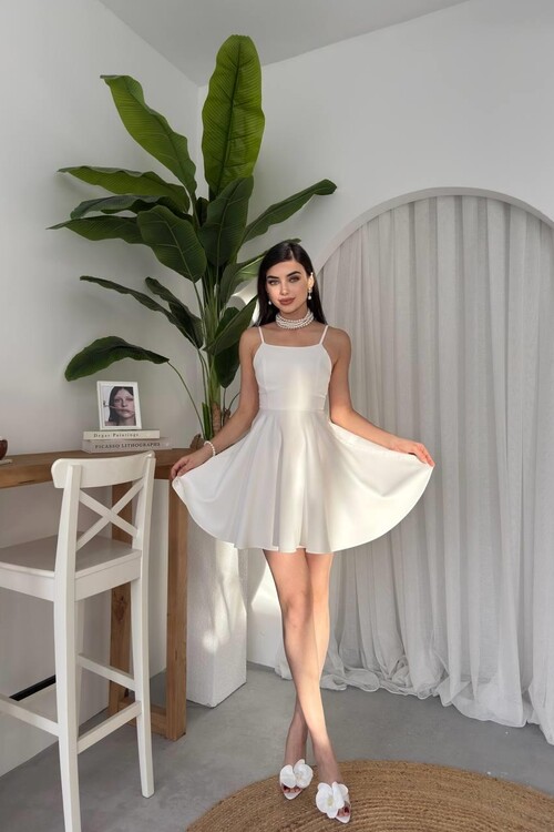 Pole İp Askılı Elbise
