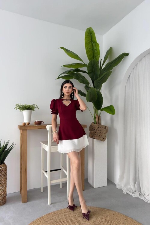 Safe Kalp Detaylı Elbise