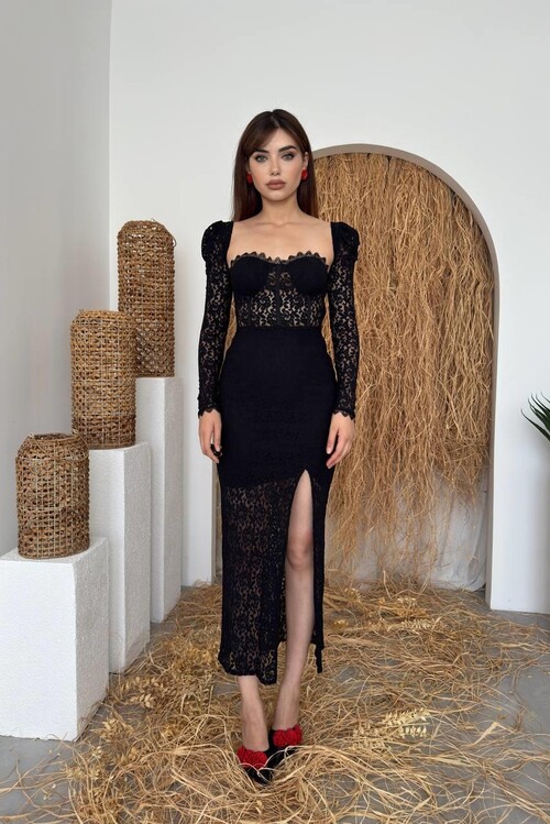 Siena Yırtmaç Detaylı Elbise