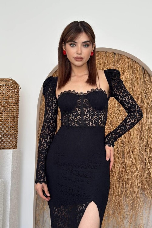 Siena Yırtmaç Detaylı Elbise