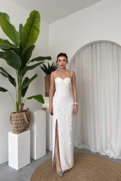 Stor Gül Detaylı Elbise