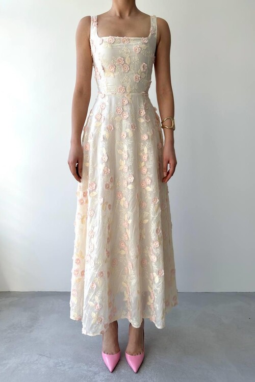 Tufe Flower Detailed Dress