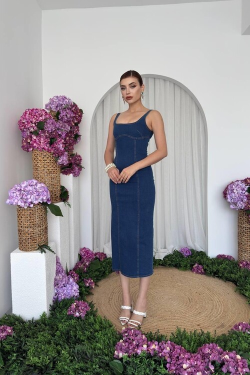 Tuna Denim Elbise