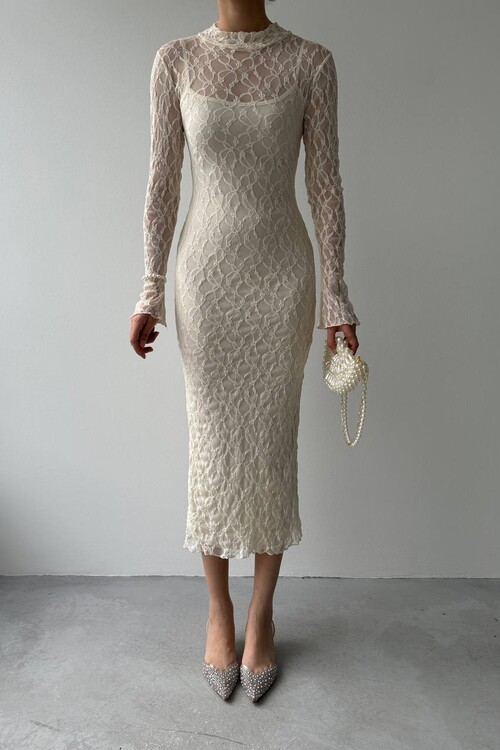 Vedo Çiçek Detaylı Elbise