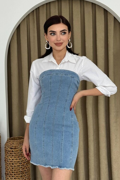 Vinna Straplez Kot Mini Elbise