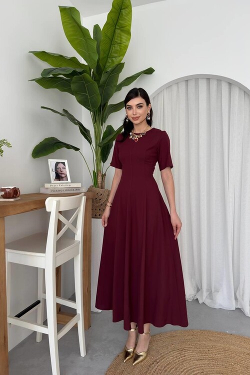 Wera Pliseli Midi Elbise