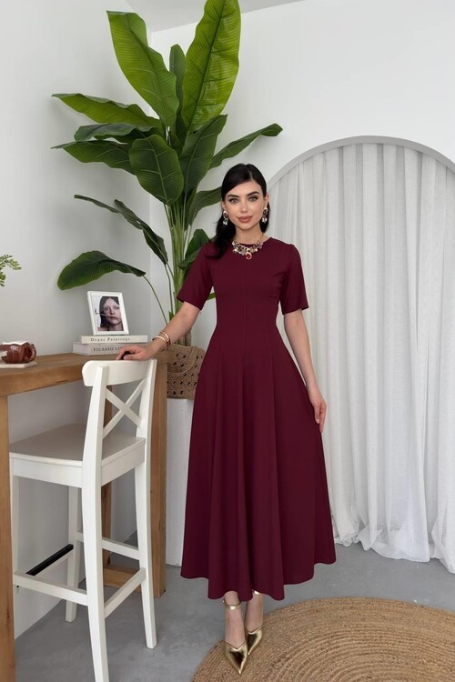 Wera Pliseli Midi Elbise