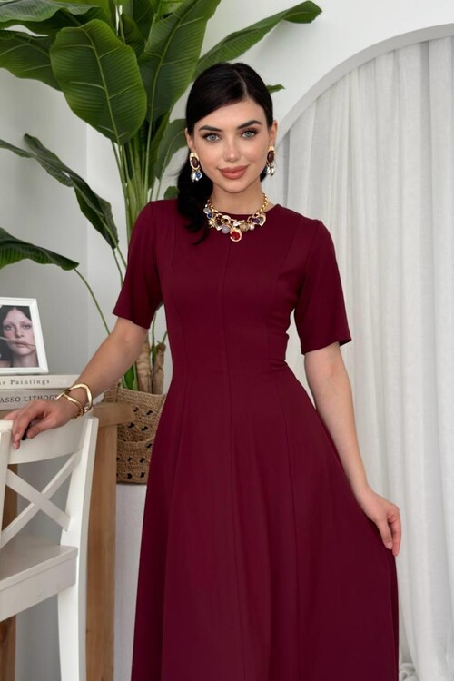 Wera Pliseli Midi Elbise