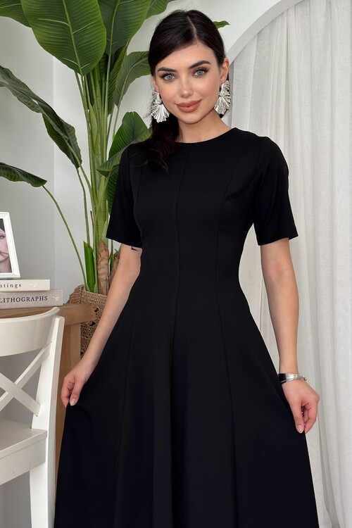 Wera Pliseli Midi Elbise