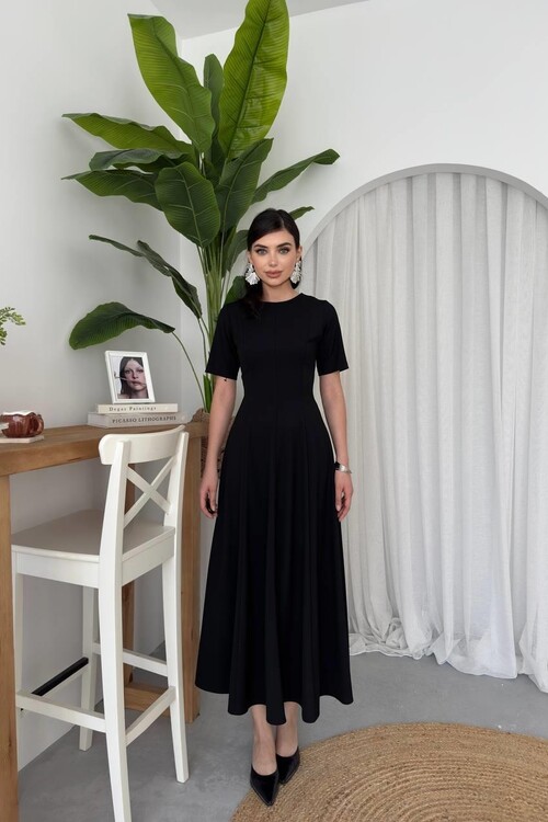 Wera Pliseli Midi Elbise