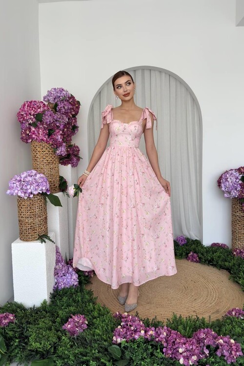 Yunn Omuz Bağlamalı Elbise