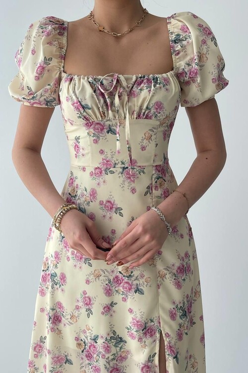 Zeze Balon Kol Elbise