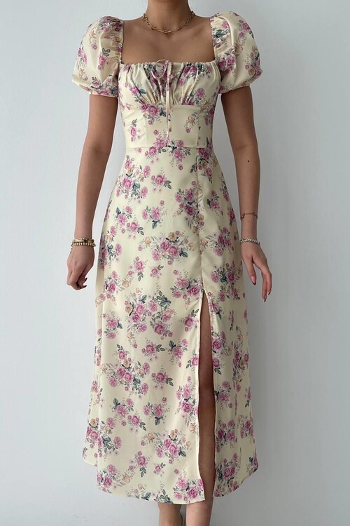 Zeze Balon Kol Elbise