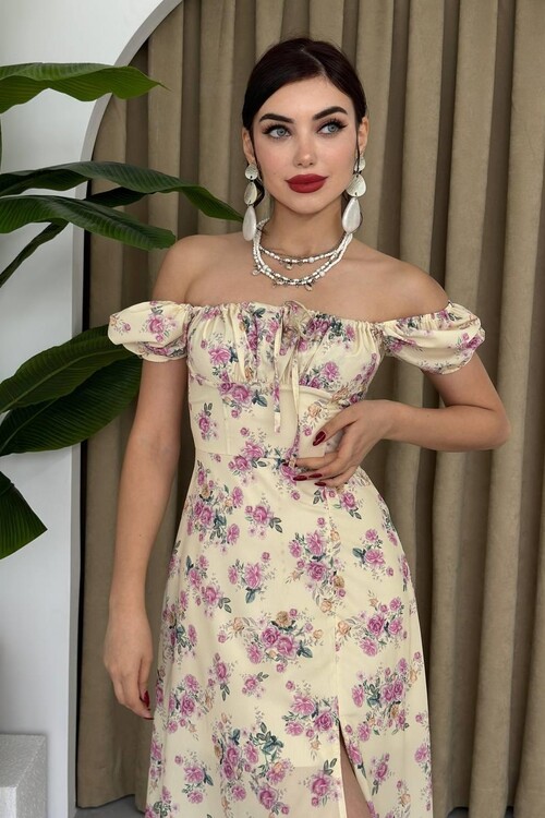 Zeze Balon Kol Elbise