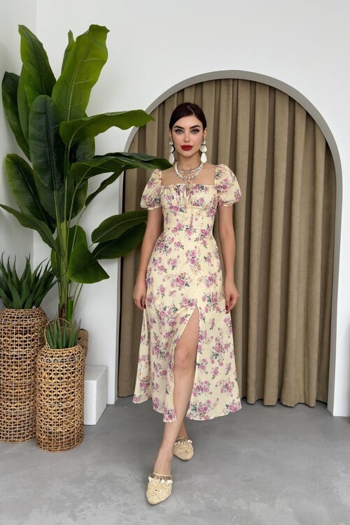 Zeze Balon Kol Elbise