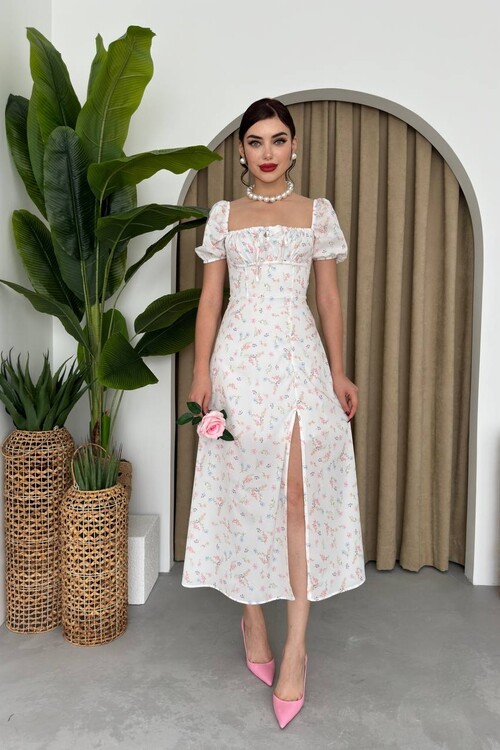 Zeze Balon Kol Elbise