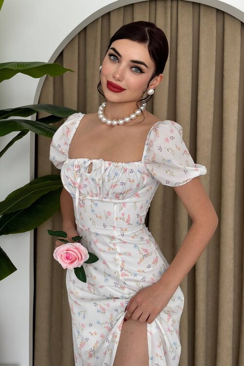 Zeze Balon Kol Elbise