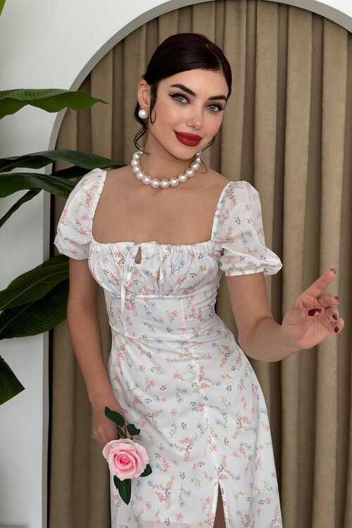 Zeze Balon Kol Elbise