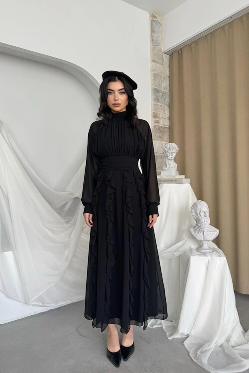 Amra Fırfırlı Elbise