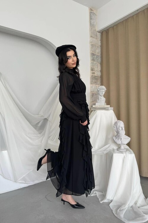 Amra Fırfırlı Elbise