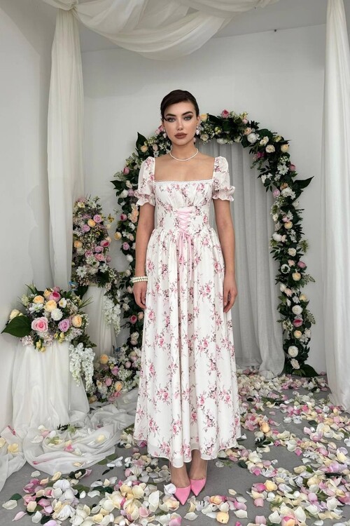 Benra Korsaj Görünümlü Elbise