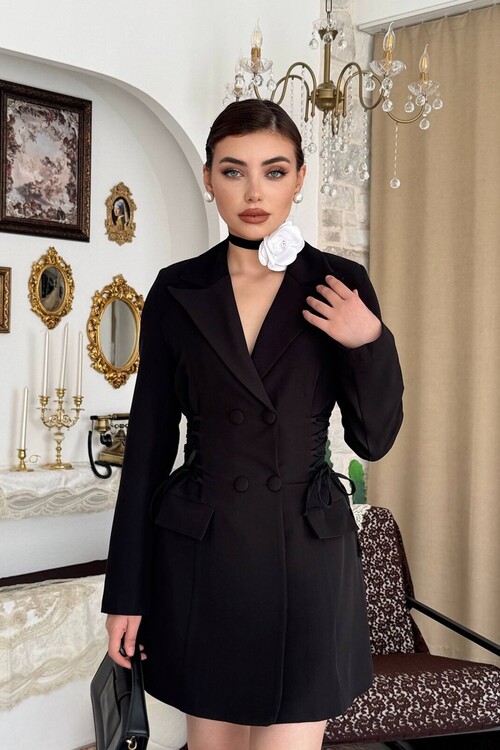 Celero Bağlamalı Ceket Elbise