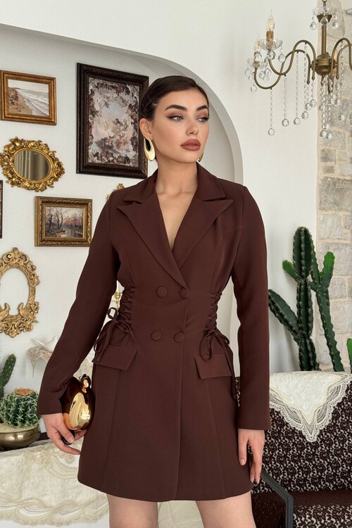 Celero Bağlamalı Ceket Elbise