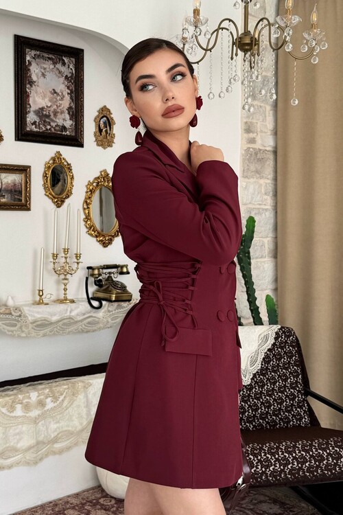 Celero Bağlamalı Ceket Elbise